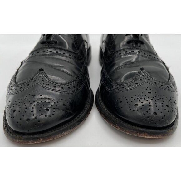 Allen Edmonds Lloyd Black Leather Wingtip Brogue Oxford Dress Shoe Mens 10.5 D